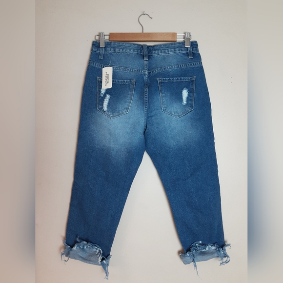 Forever 21 Cropped Frayed Ankle Jeans NWT - Picture 3 of 6